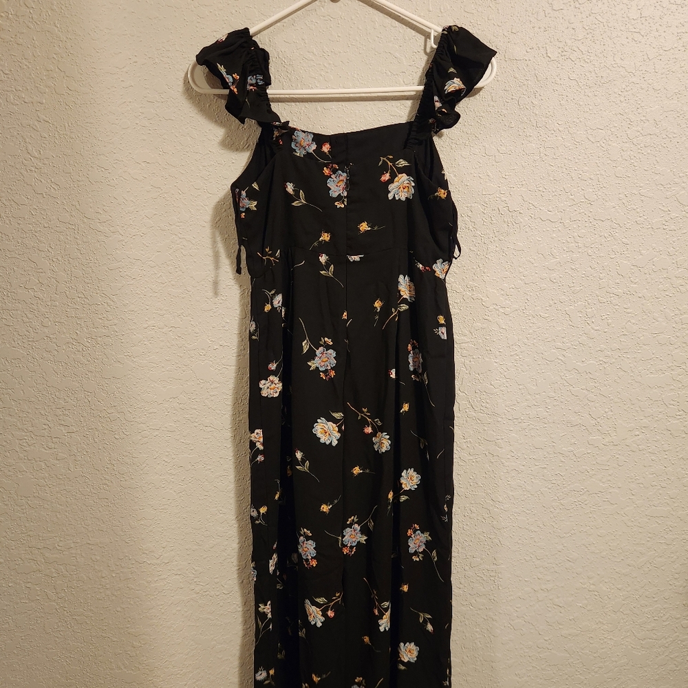 Floral Black Jumpsuit